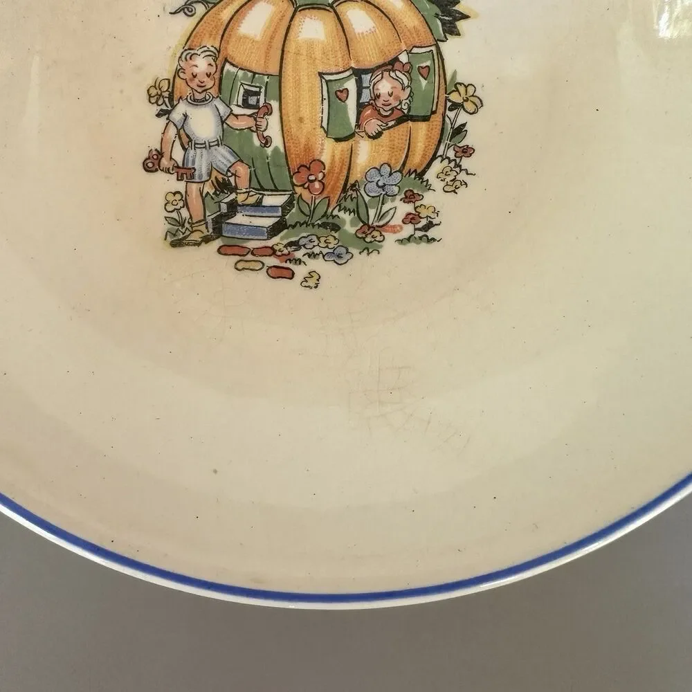 Vintage Salem China Peter Peter Pumpkin Eater Child Bowl Quaker Lady Z USA
